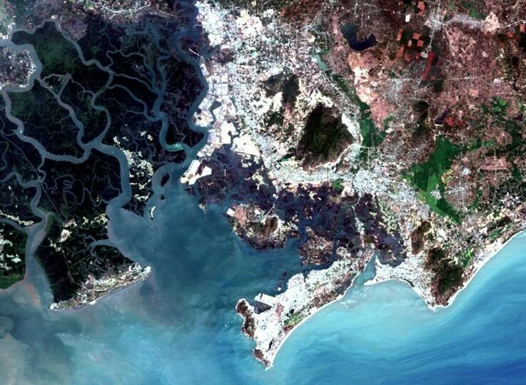 satellite image of Asia