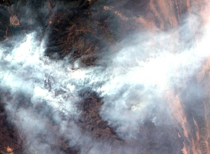 satellite image of California Fires, USA
