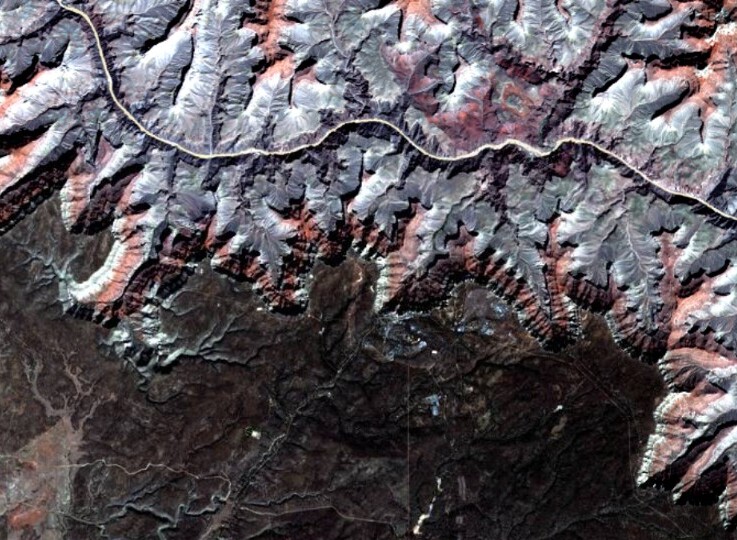 satellite image of Grand Canyon, Arizona, U.S.