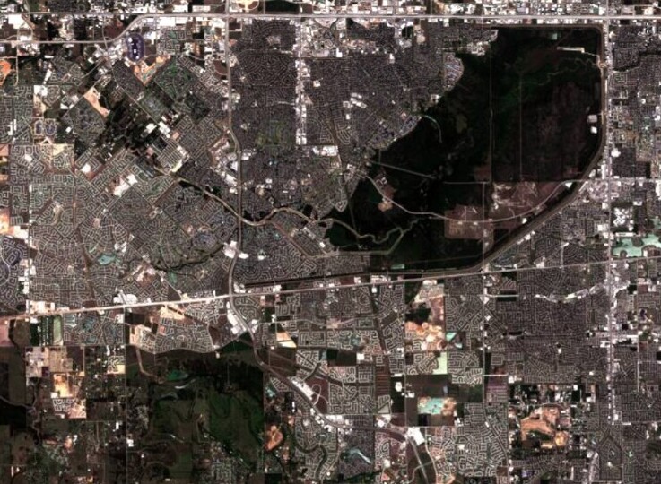 спутниковый снимок наводнения в Хьюстоне