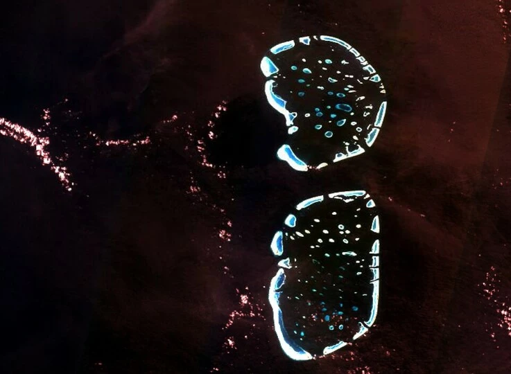 imagem de satélite do Oceano Índico