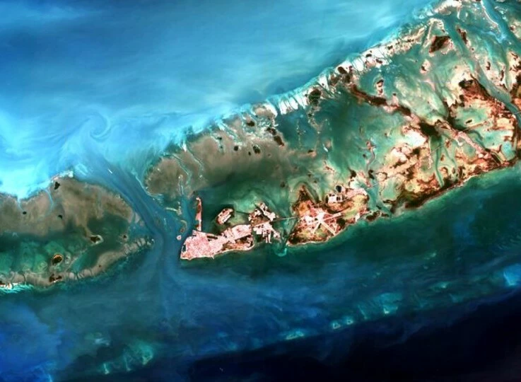 satellite image of Key West, Florida, USA