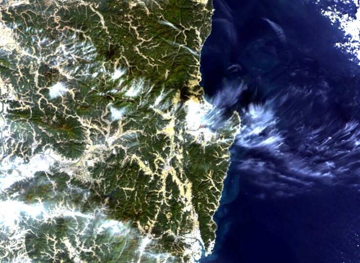 satellite image of Korean Peninsula