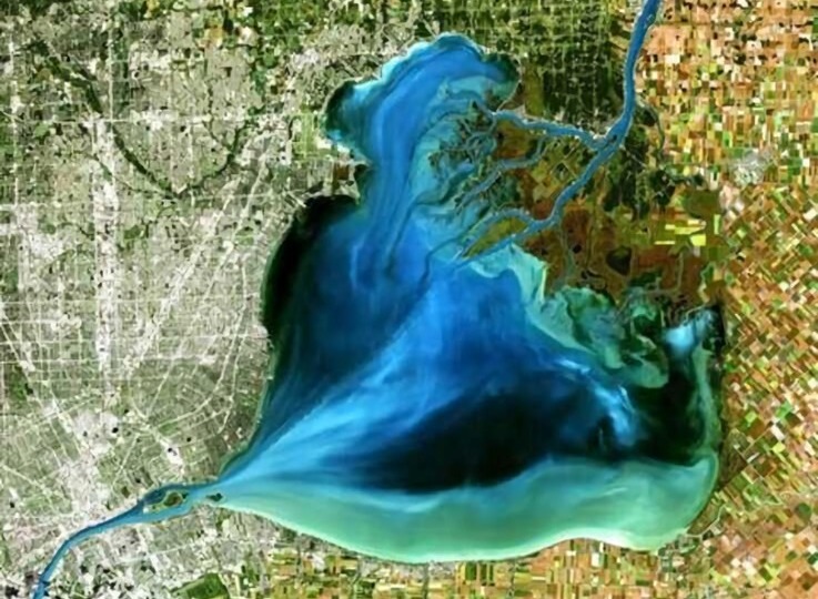 satellite image of Lake St. Clair