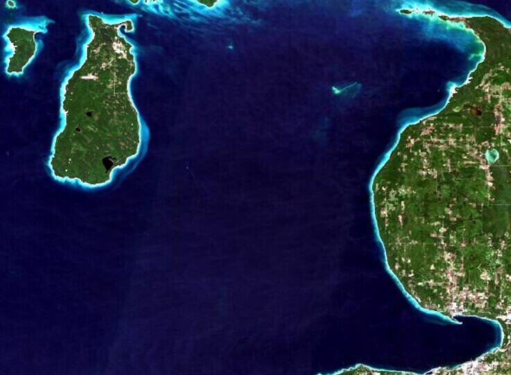satellite image of Michigan, USA