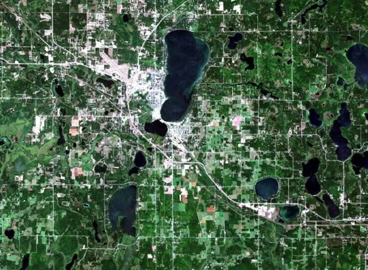 imagen satelital de Minnesota, EE. UU.