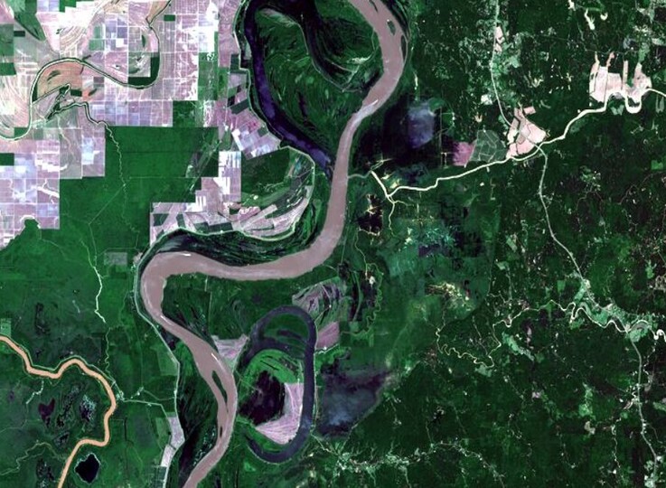 супутникове зображення річки Міссісіпі