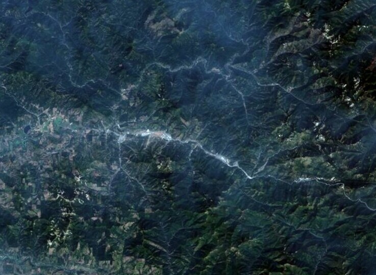 satellite image of Montana Fires, USA