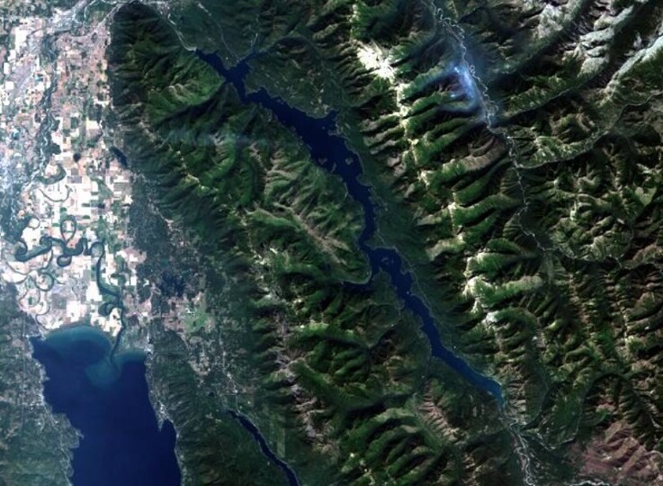 satellite image of Montana, USA