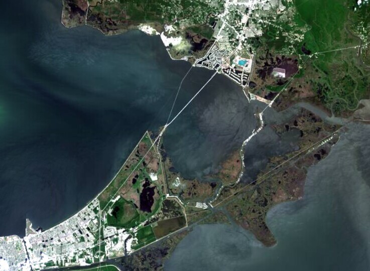 cпутниковый снимок Нового Орлеана, Луизиана, США