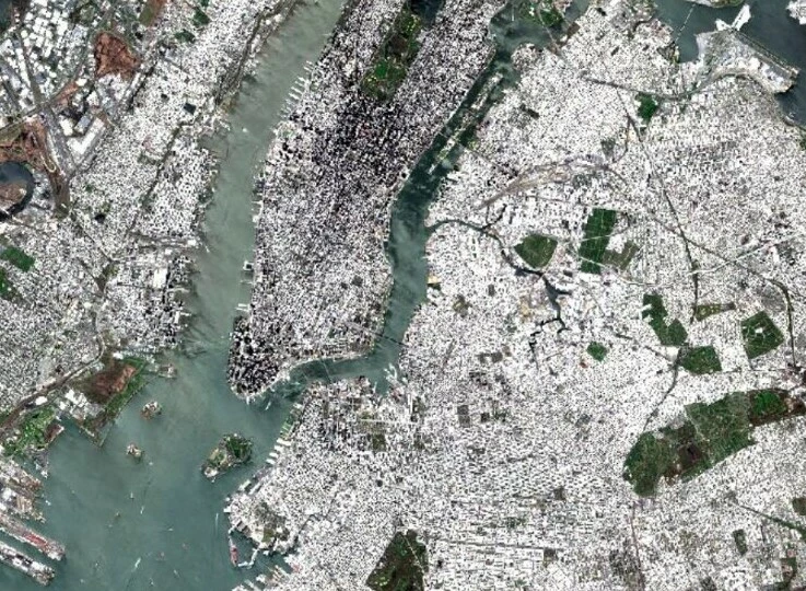 satellite image of New York, USA