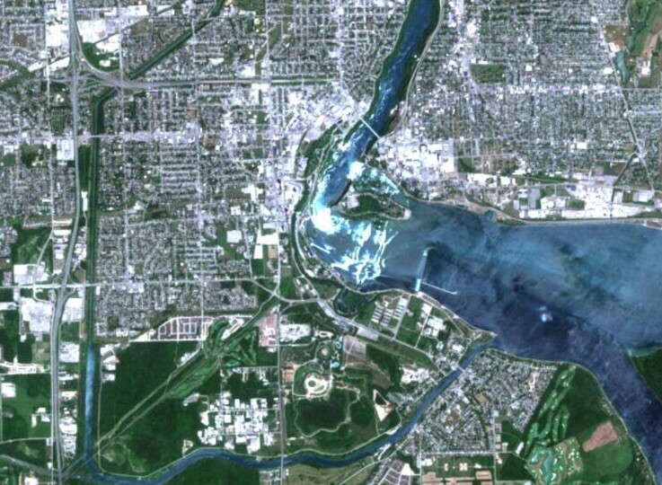 satellite image of Niagara Falls