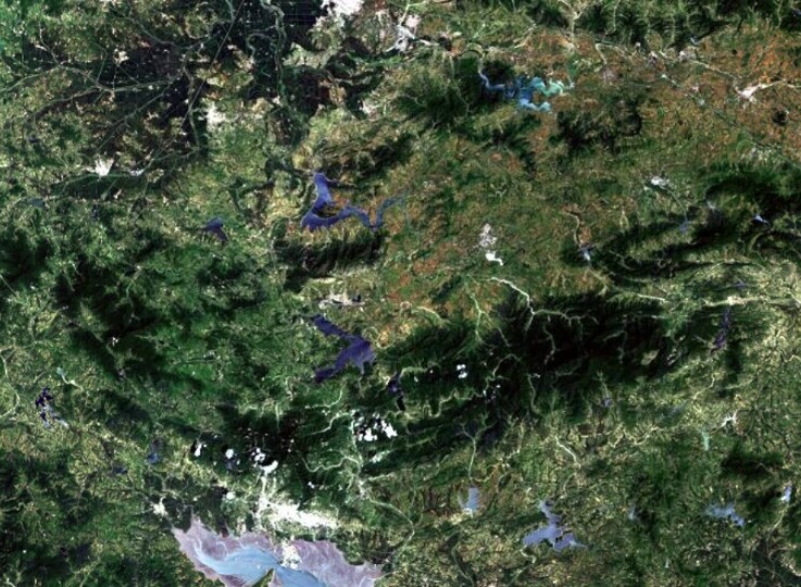 satellite image of North Korea
