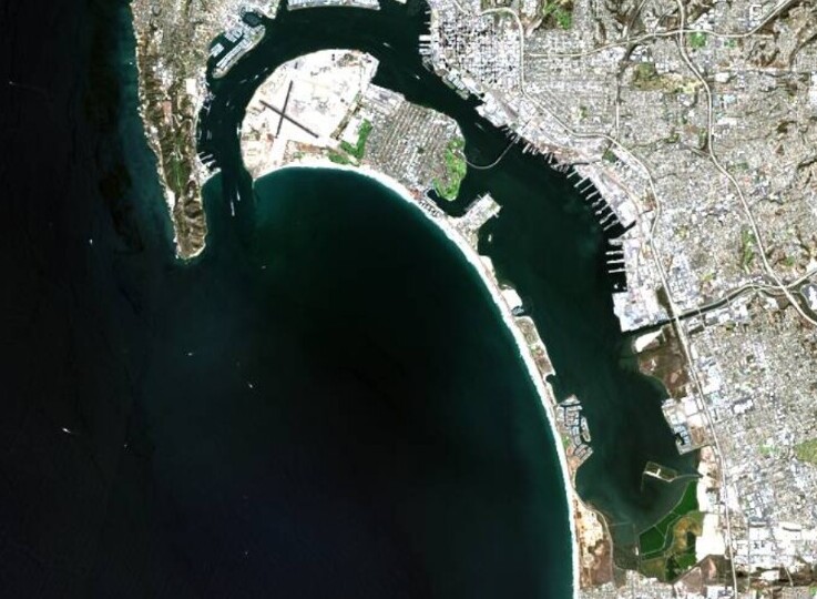 satellite image of San Diego, USA