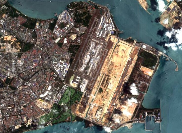 satellite image of Singapore