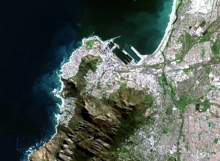 satellite image of South Africa