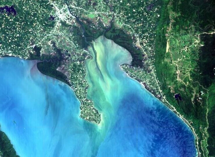 imagem de satélite do Sudeste Asiático