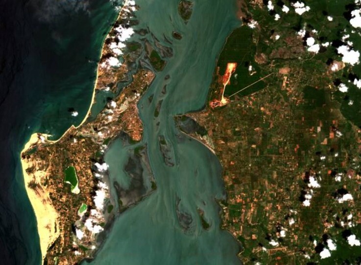 satellite image of Sri Lanka