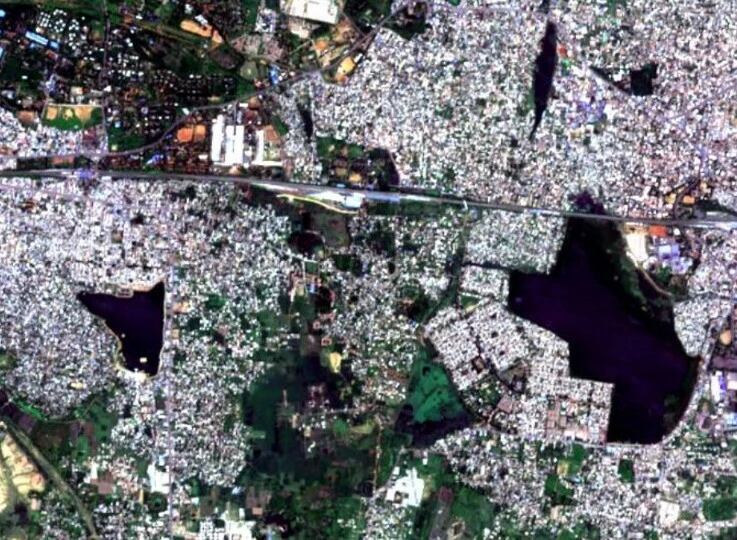 супутникове зображення Тамілнаду, Індія