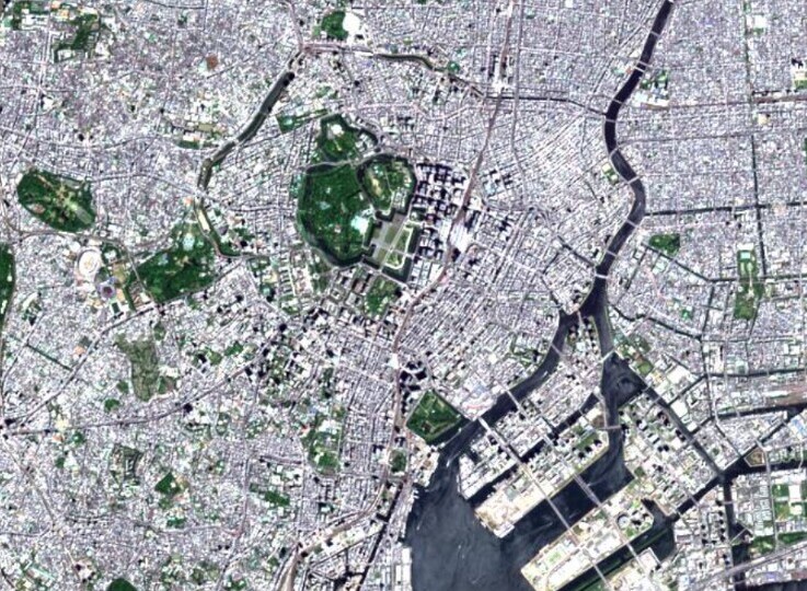 спутниковый снимок Токио, Япония
