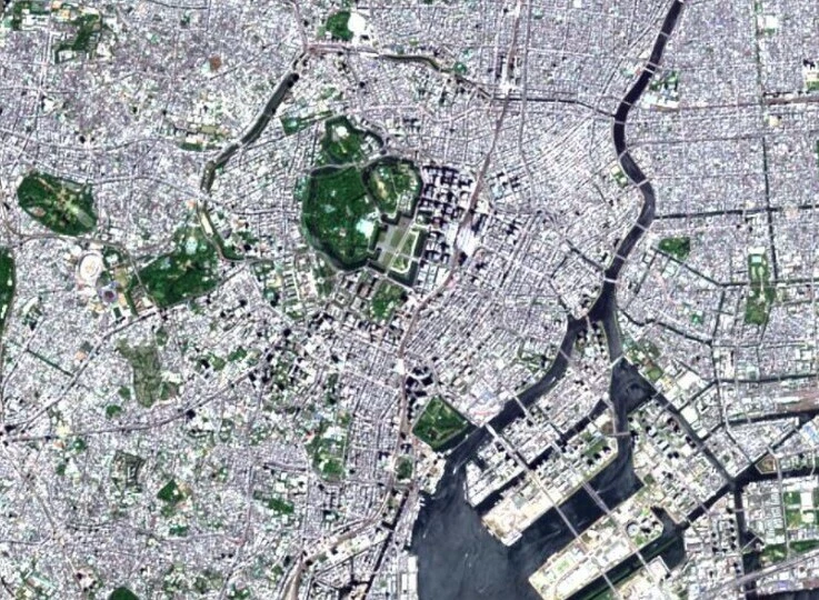 satellite image of Tokyo, Japan