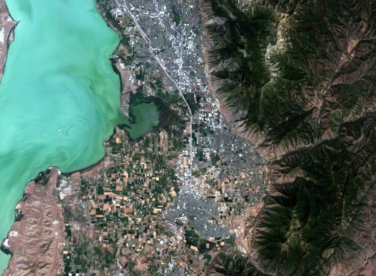 satellite image of Utah, USA