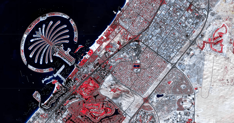 Sentinel-2 satellite image of the Dubai area taken on Dec 15, 2018