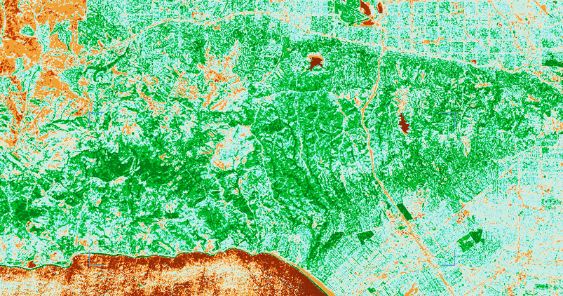Sentinel-2 satellite image of the Los Angeles area taken on Nov 28, 2024