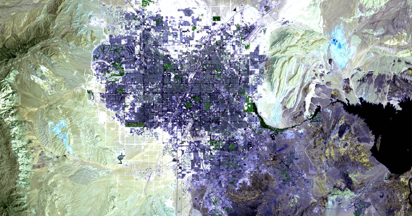 Landsat 7 image of Nevada, Las vegas in 1999