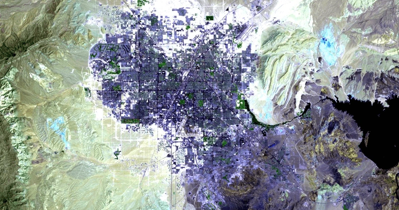 Landsat 7 image of Nevada, Las vegas in 1999