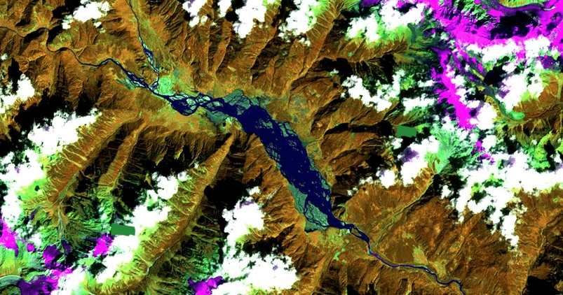 Yigong river, China in 1999