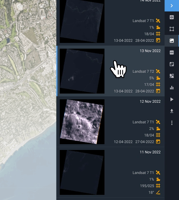 choosing the most relevant Landsat 7 images