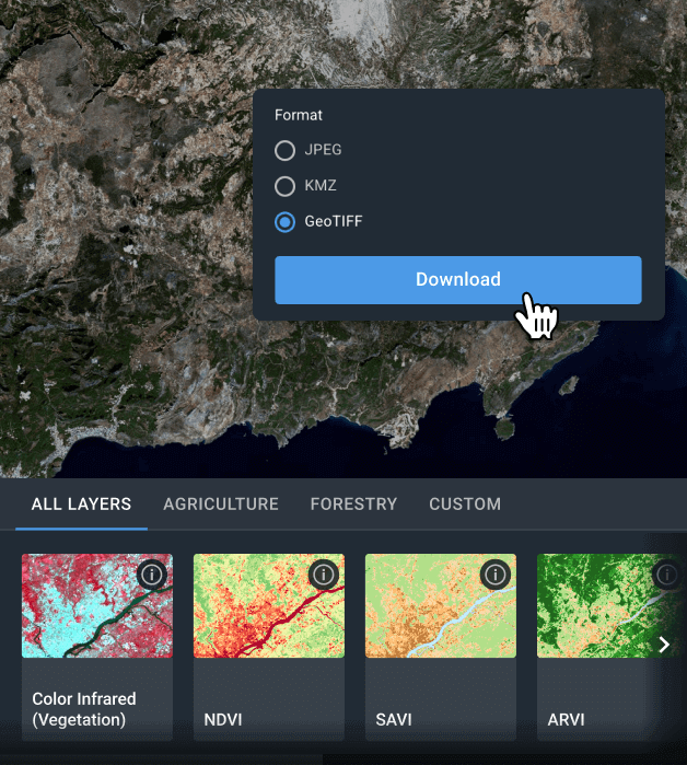 Landsat 7 imagery download