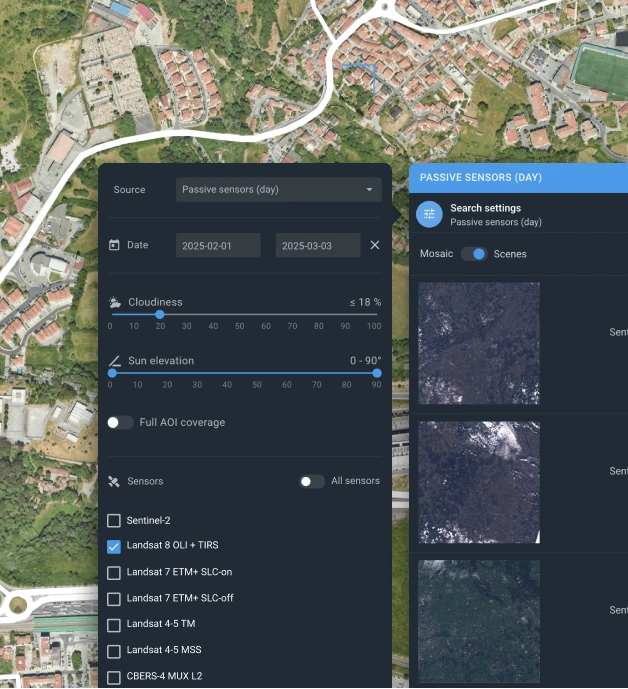 filter out available Landsat data