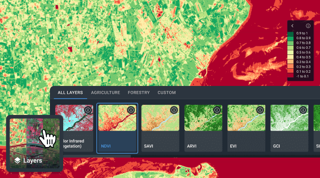 satellite imagery view and analysis with different band combinations