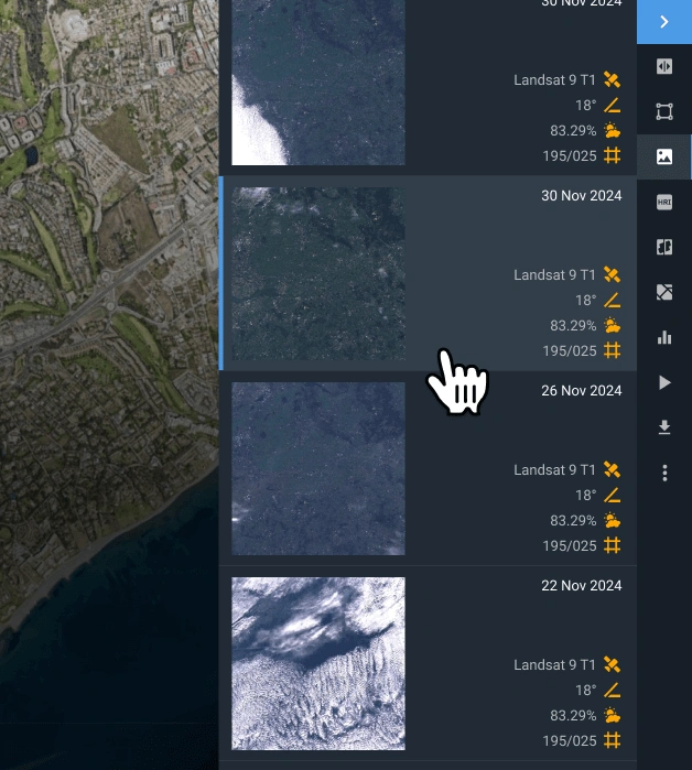 choosing the most relevant Lansat 9 satellite images
