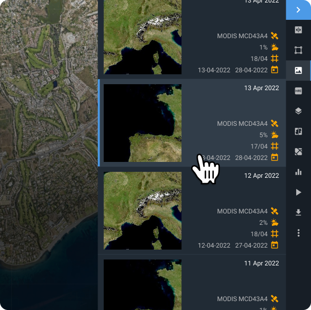 selecting suitable MODIS image