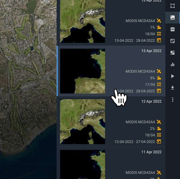 selecting suitable MODIS image