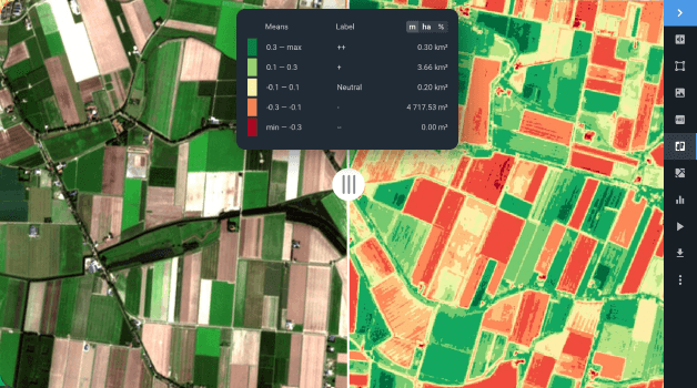 look closer at satellite image analysis by comparing two scenes