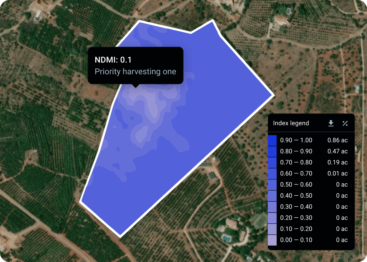 planning an efficient tree harvest with Sentinel 2 NDMI