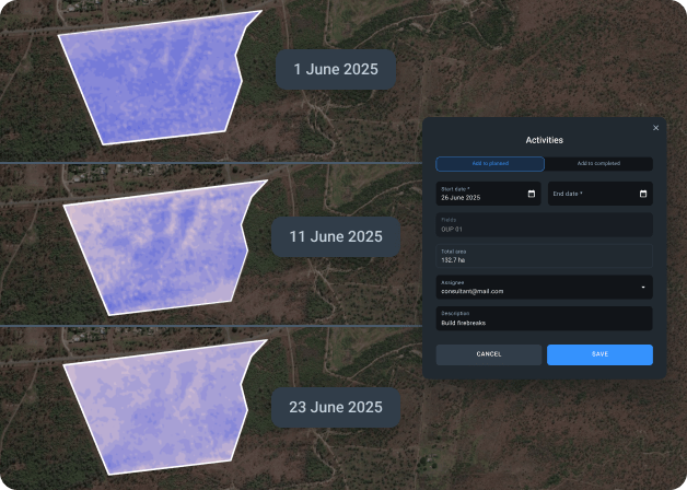 mitigating fire risk in dry grasslands with NDMI Sentinel 2 data
