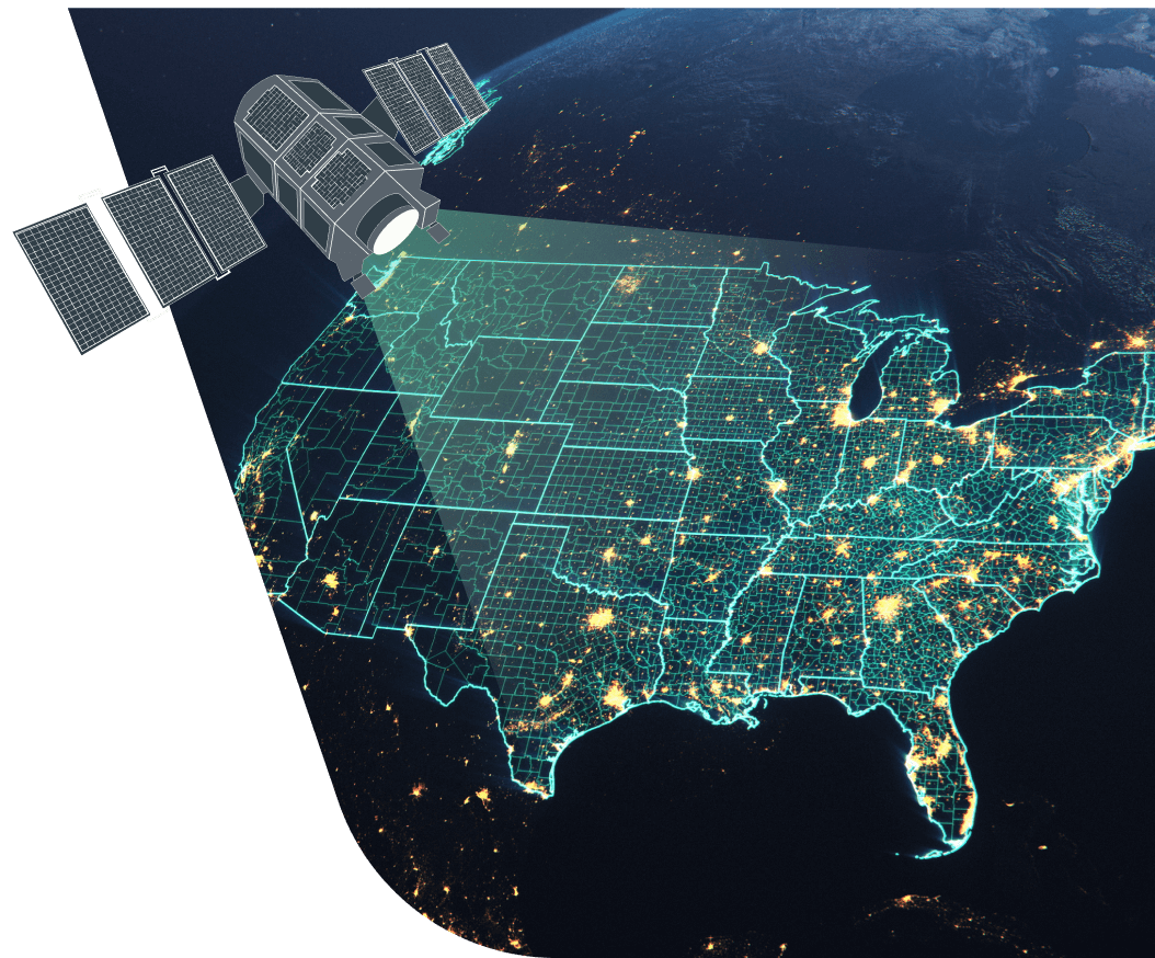 US map from satellite
