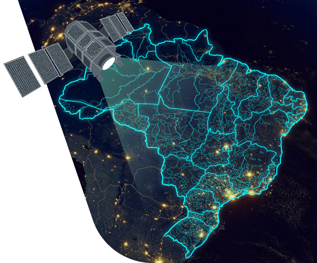 Mapa do Brasil via satélite