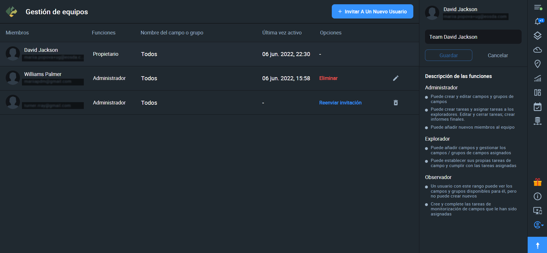 edición del nombre del equipo