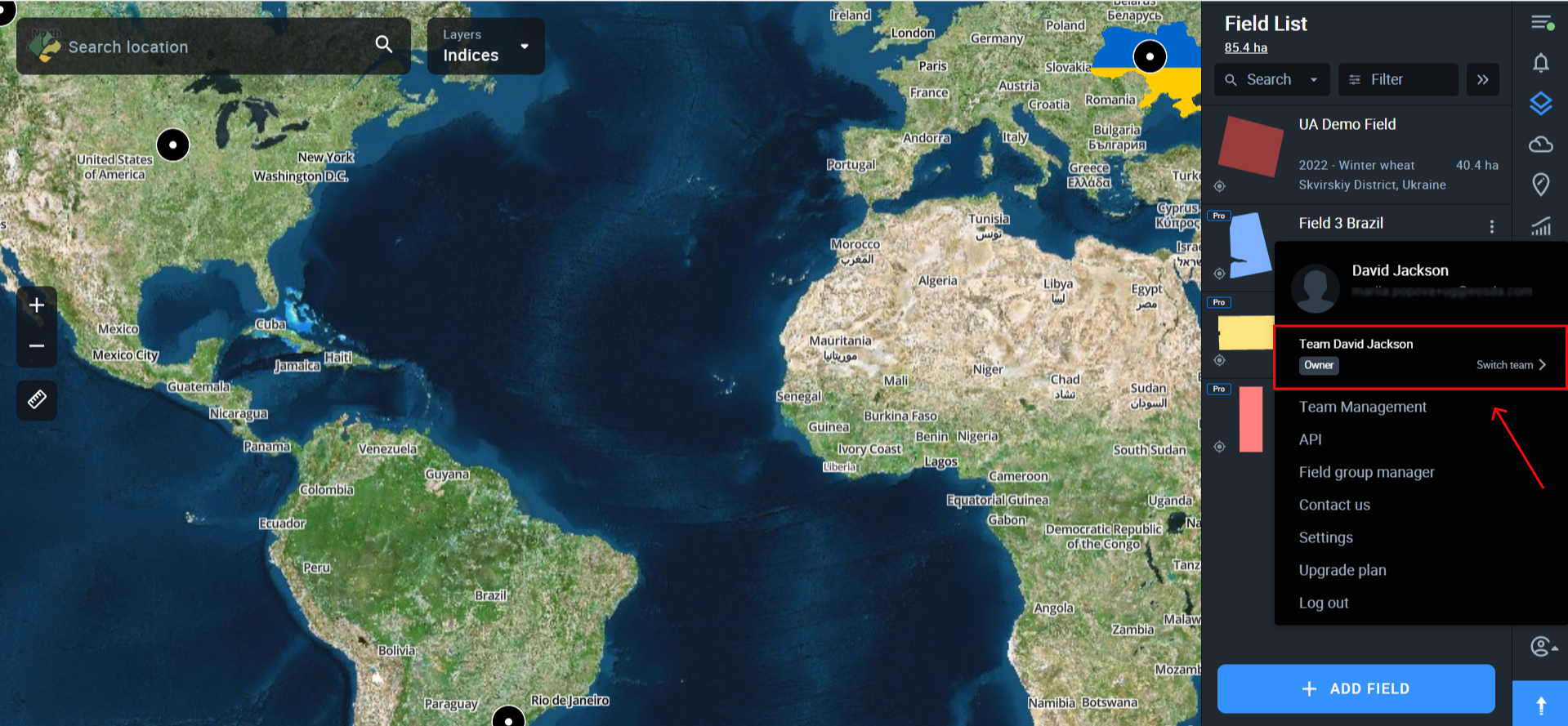 how to switch between teams