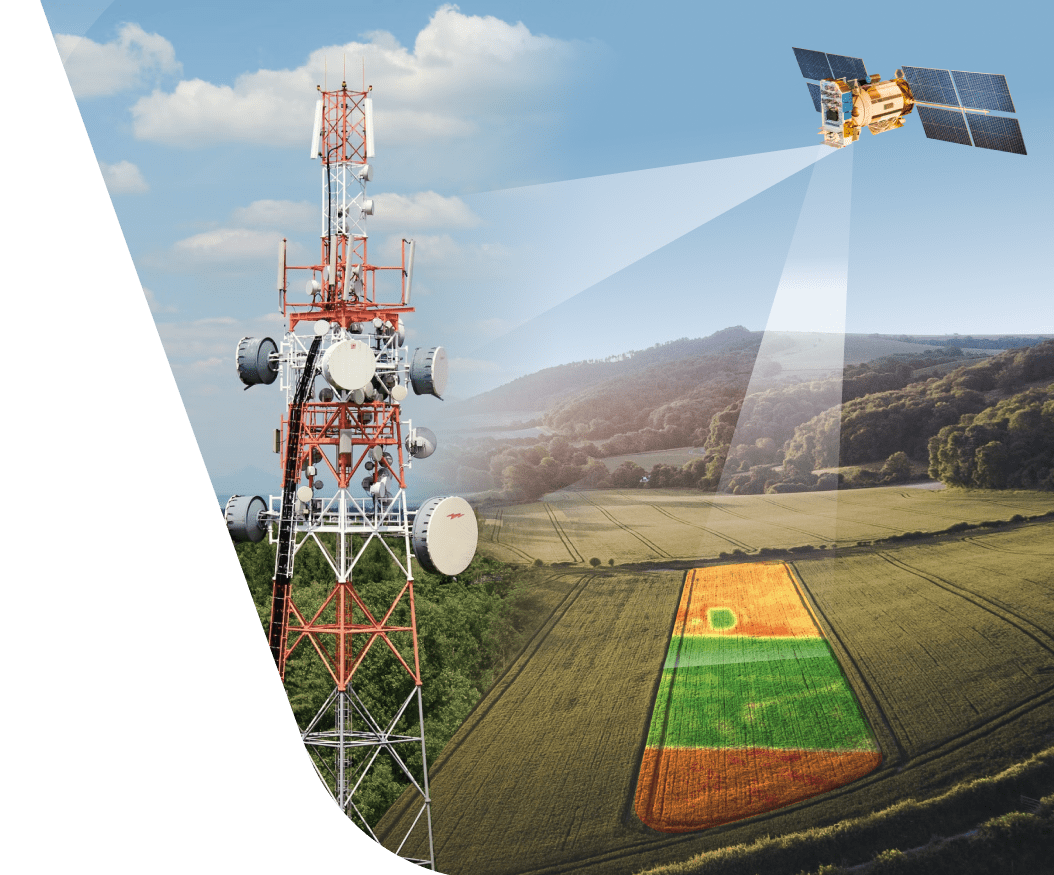 satélite que monitorea el campo para el sector de las telecomunicaciones
