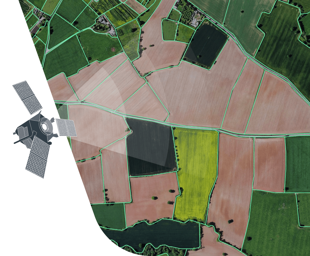 carte de délimitation des champs par satellite
