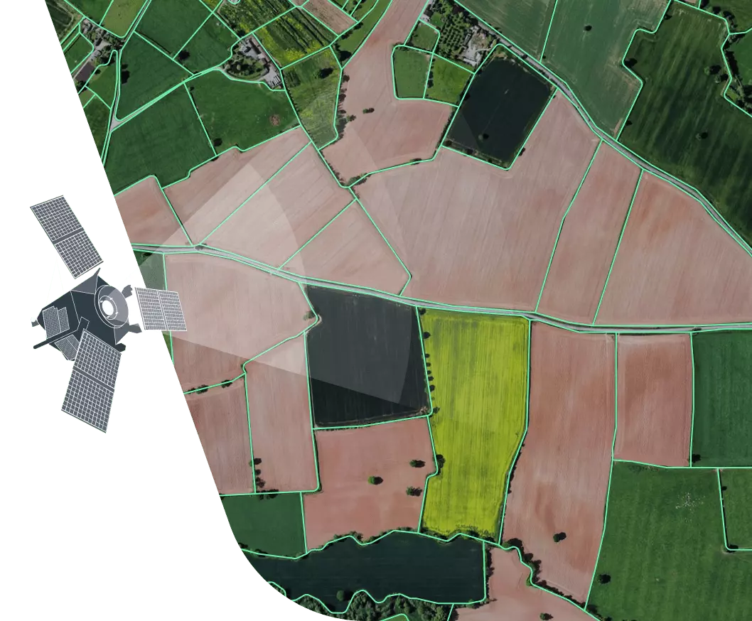 mapa de limite de campo de satélite