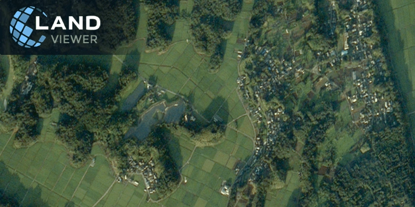 1m resolution satellite view by BlackSky Gen 2, capturing rural terrain in Japan