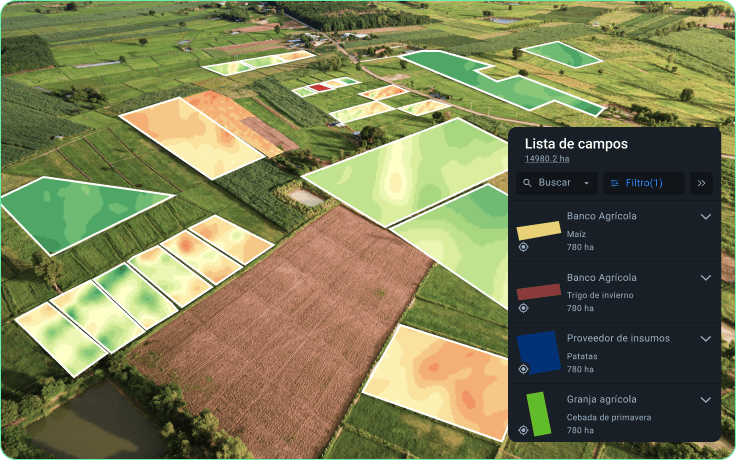 monitorización de la vegetación en varios campos de la región